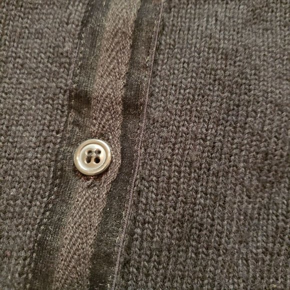 BCBG MAXAZRIA knit Cardigan size Medium Lambs wool black button  lace up back - Picture 11 of 12